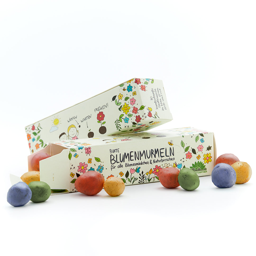 Bunte Blumenmurmeln